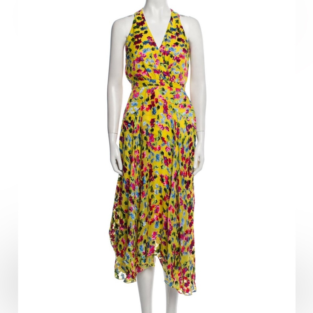 Saloni Rita Abstract Floral Multicolor Halter Midi Dress - Picture 5 of 9